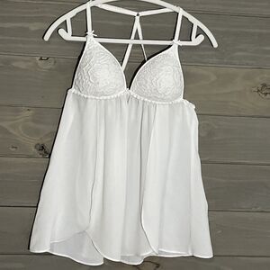 Linea Donatella Babydoll Nightie Lingerie Wedding Bridal Womens Lace Sheer Sexy